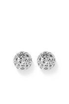 On The Dot Sphere Studs, Plated Brass & Cubic Zirconia